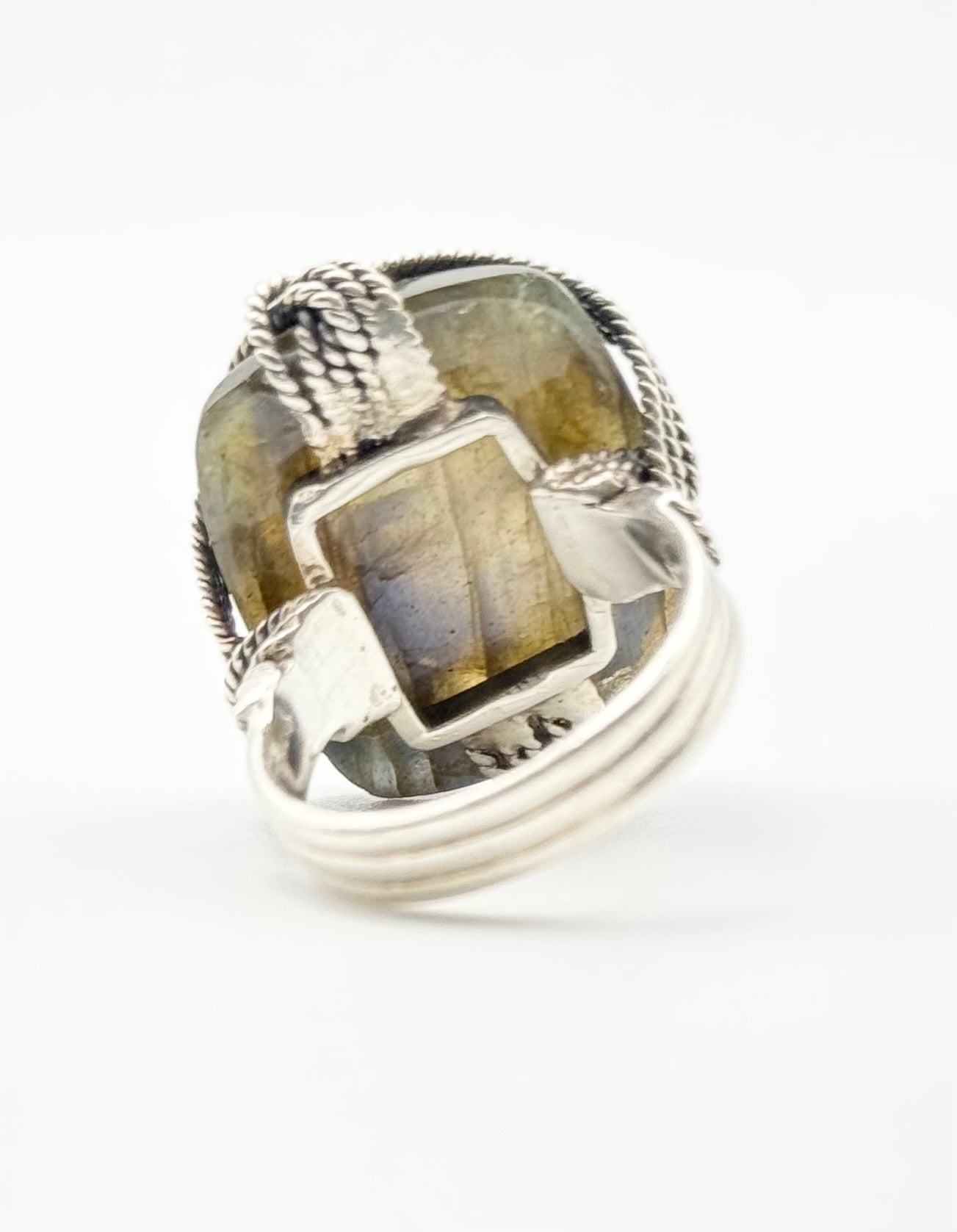 Iridescent labradorite ring, size O/7