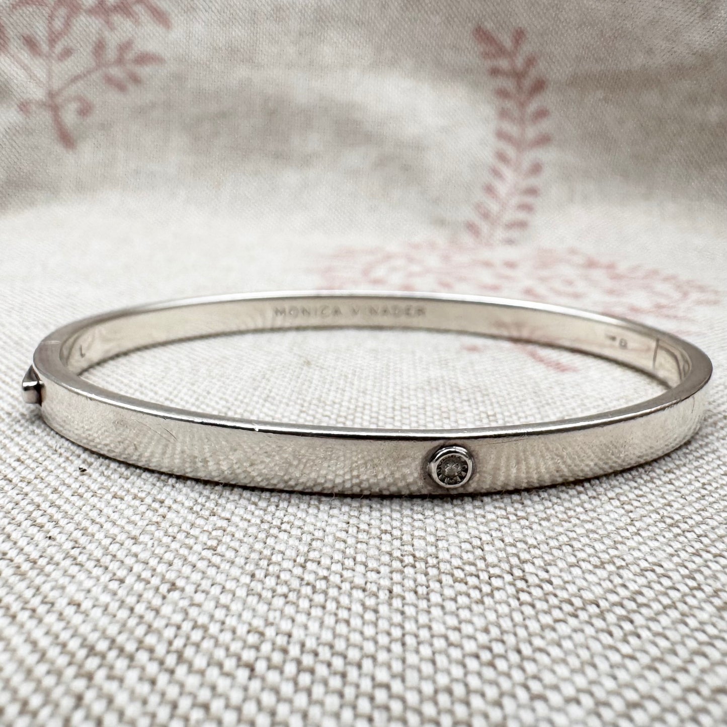 Monica Vinader bracelet with single diamond (lab-grown)