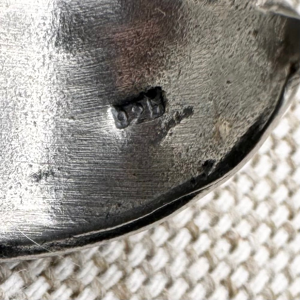 Leaf ring with pearl detail, size L/5.5