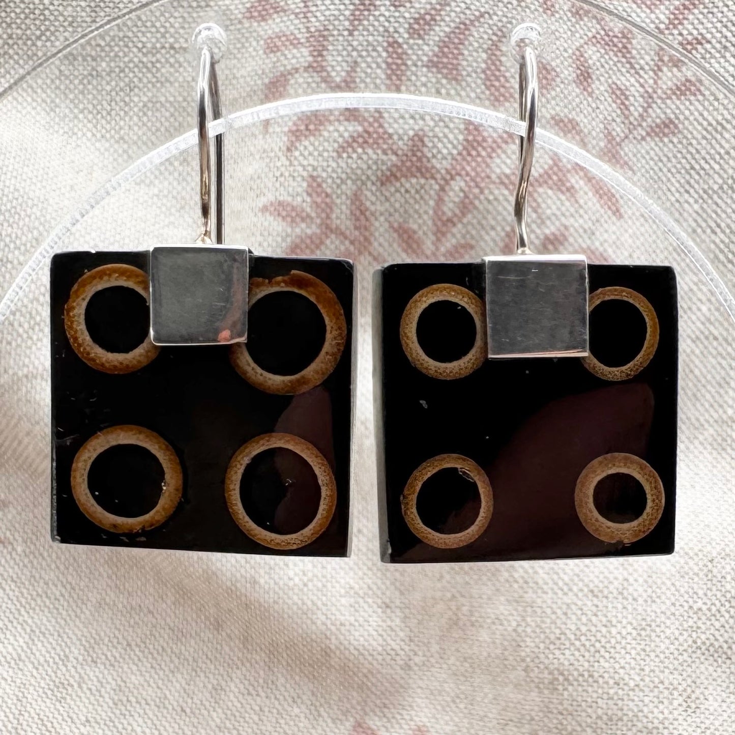 Funky square resin earrings