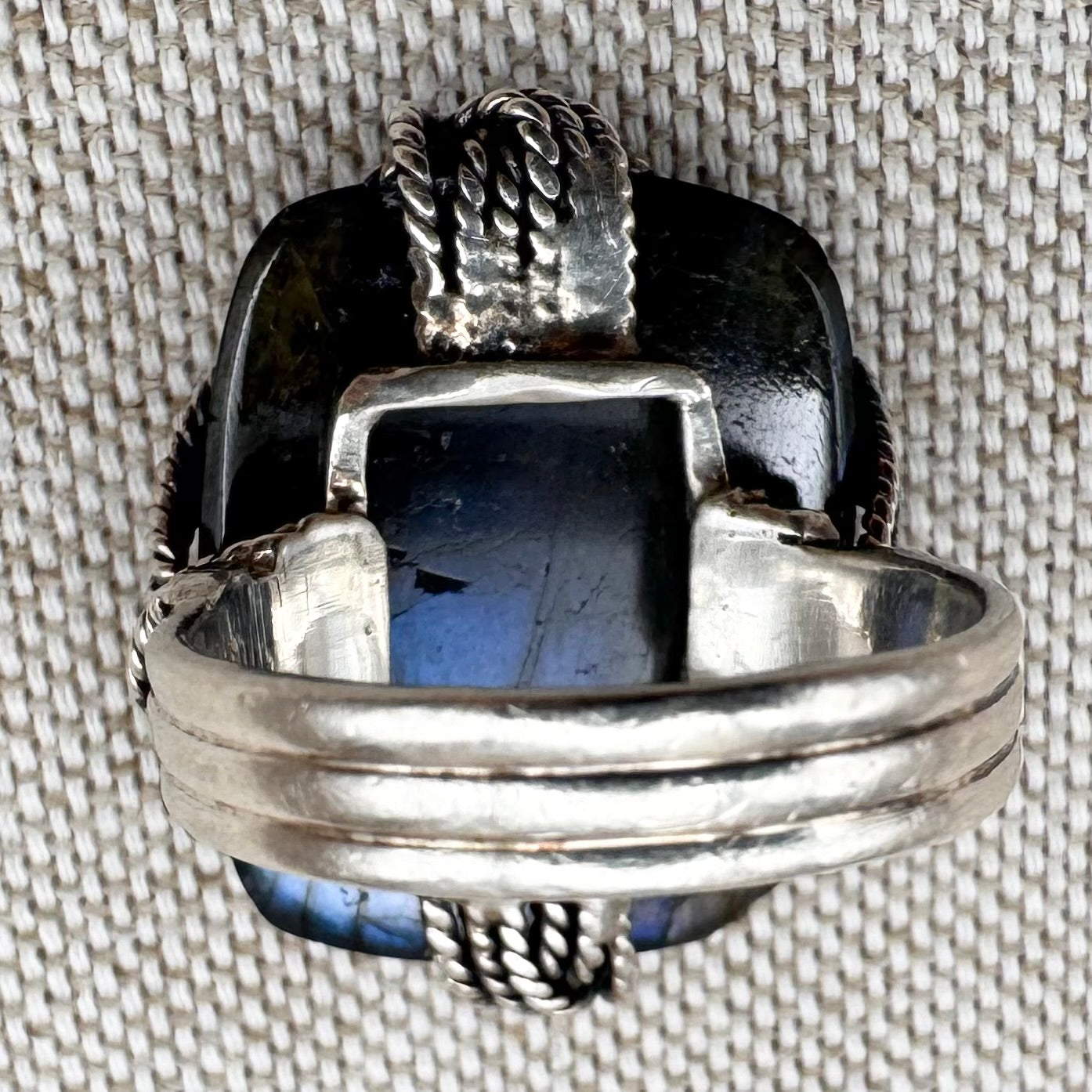 Iridescent labradorite ring, size O/7