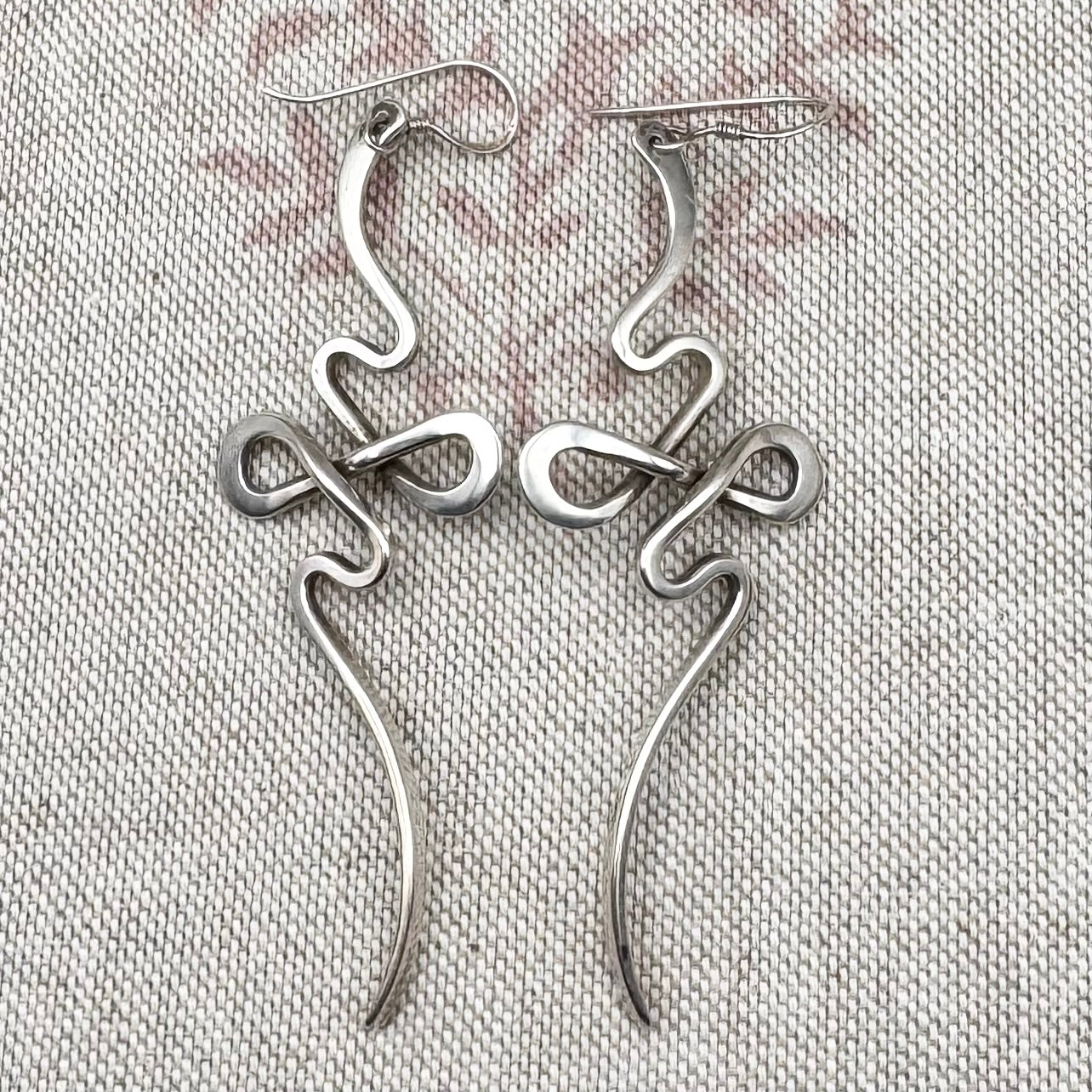 Twisted snake drop earrings