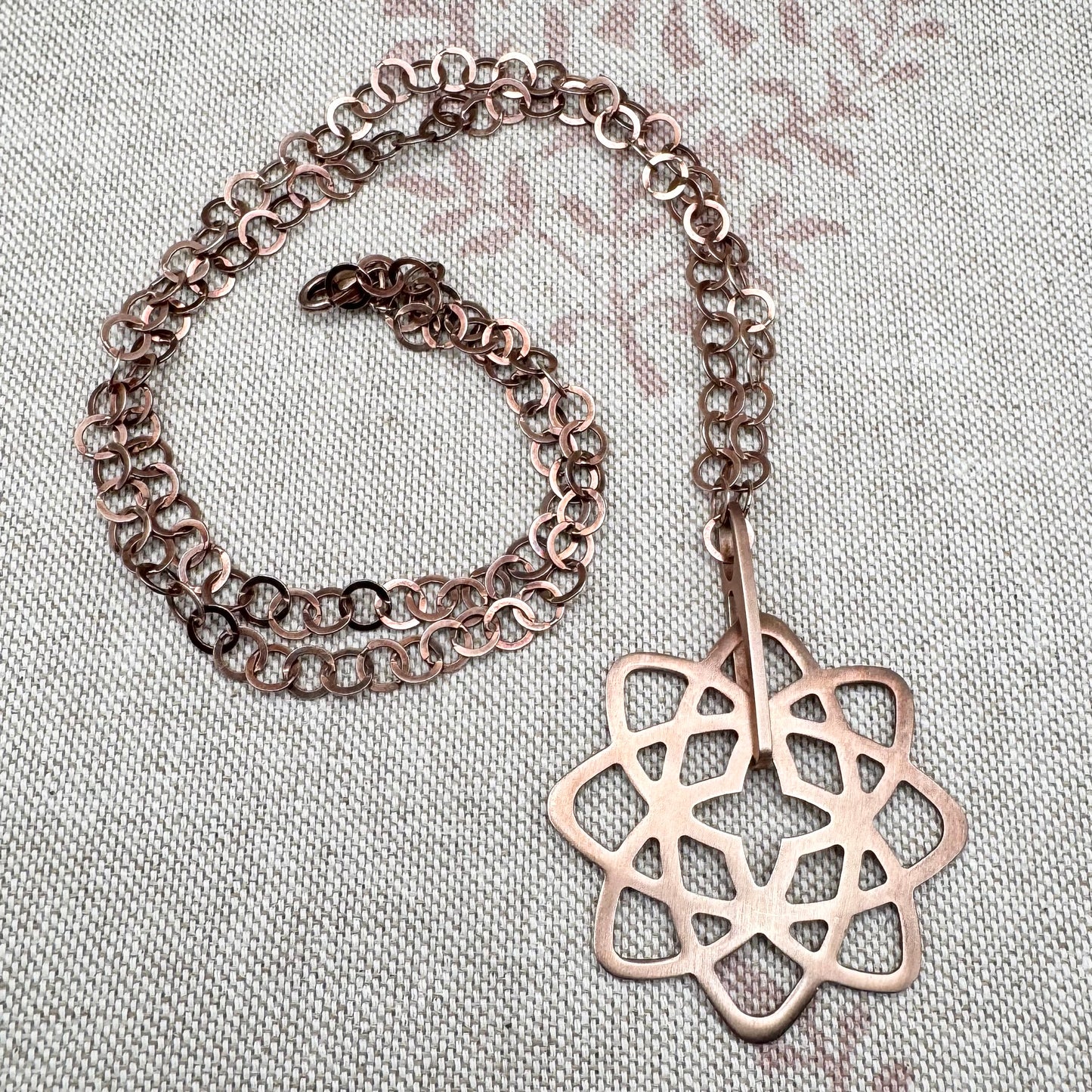 Azendi rose vermeil necklace with geometric pendant