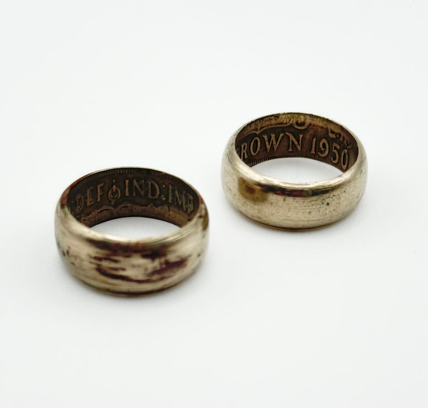Half-crown rings, size N/6.5