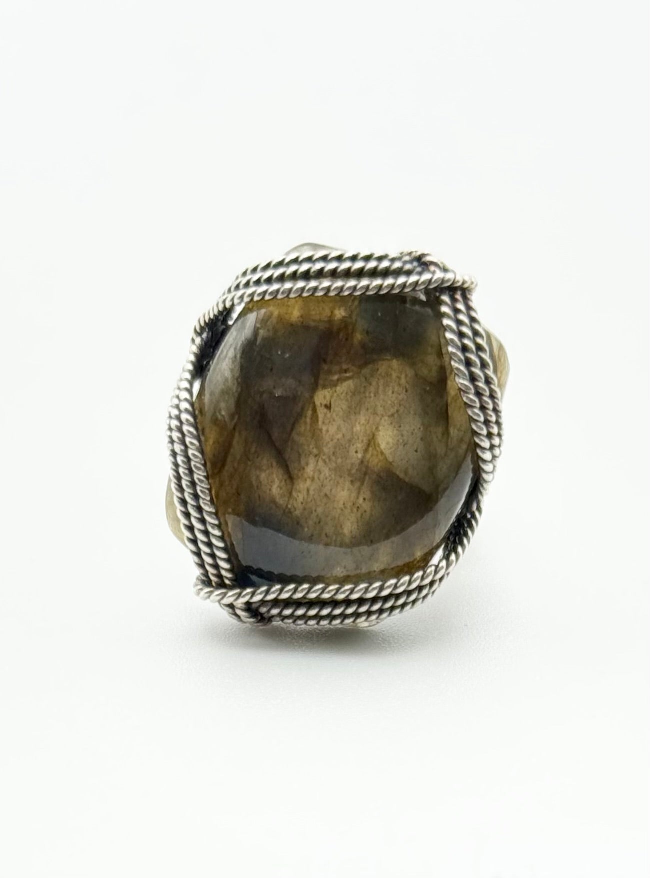 Iridescent labradorite ring, size O/7