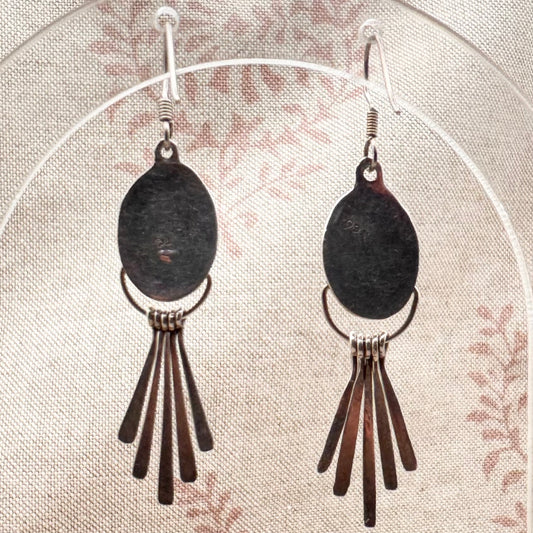 Silver lapis lazuli dangle earrings