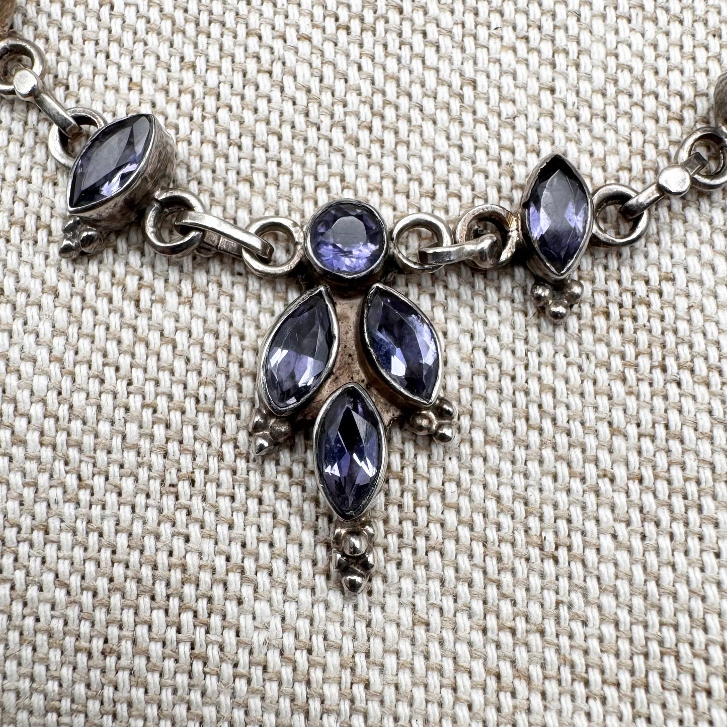 Marquise-cut iolite necklace