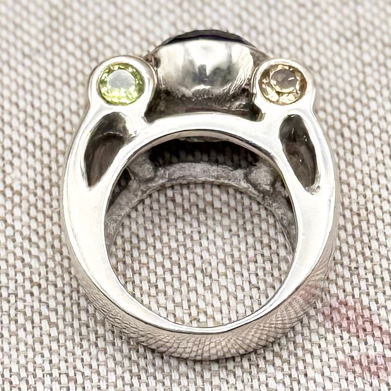 Chunky multi-stone ring, size O/7
