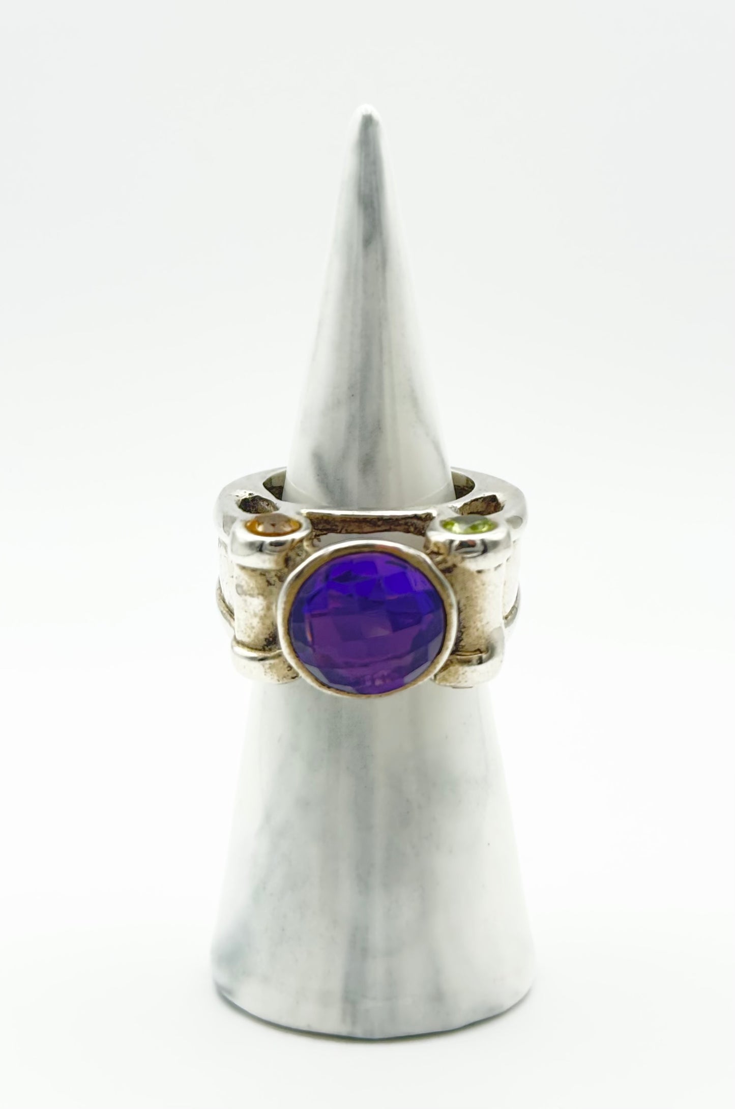 Chunky multi-stone ring, size O/7