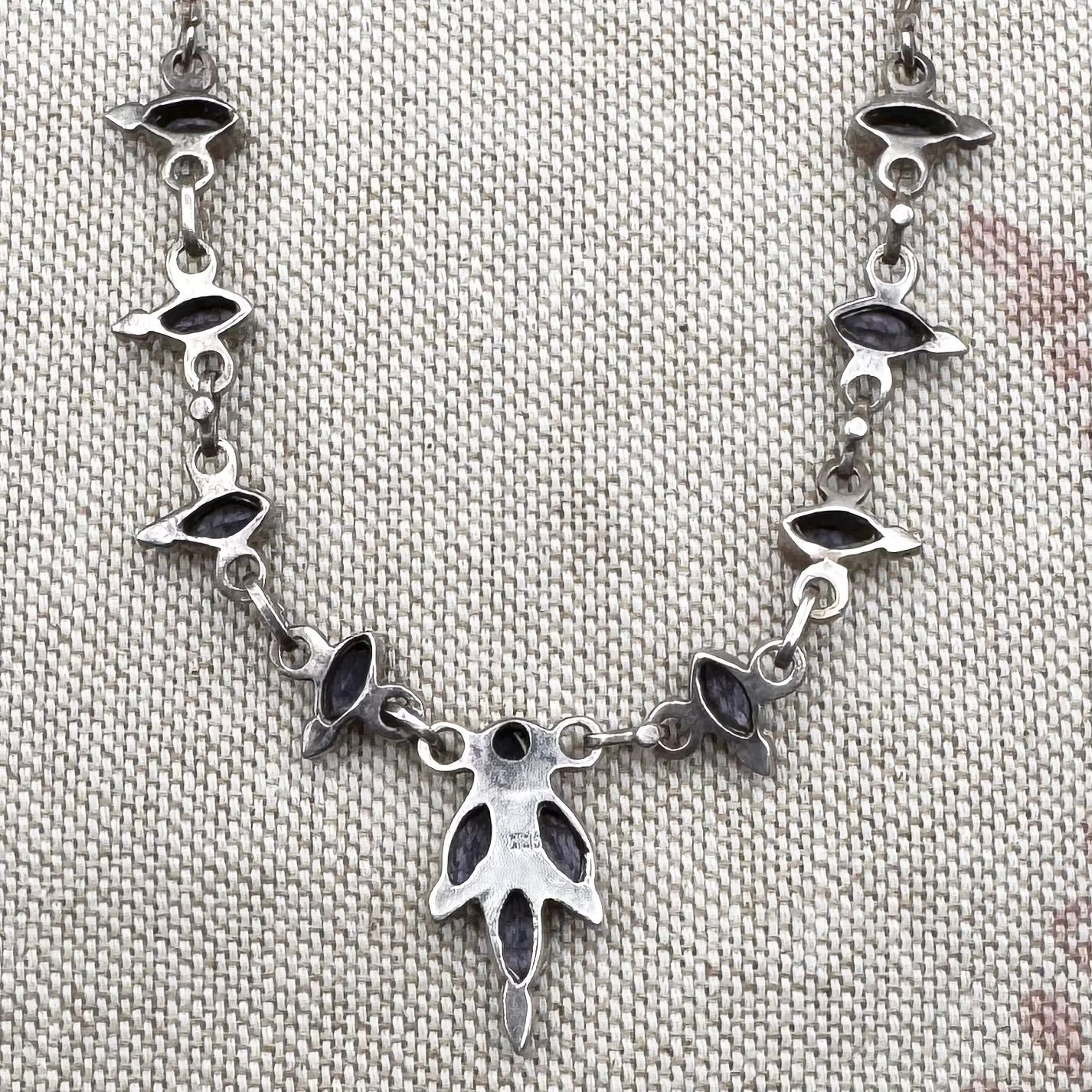 Marquise-cut iolite necklace