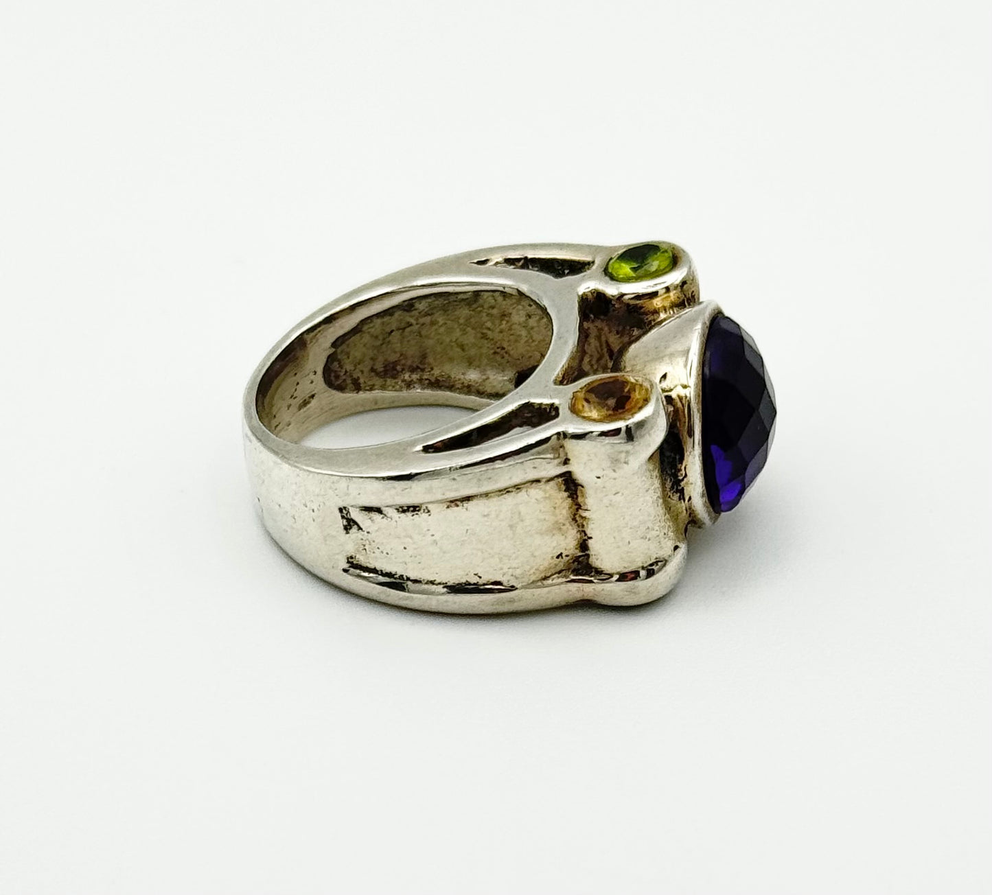 Chunky multi-stone ring, size O/7
