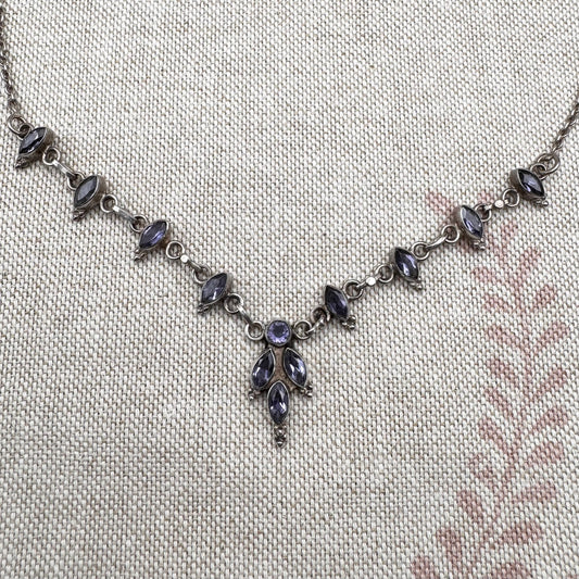 Marquise-cut iolite necklace
