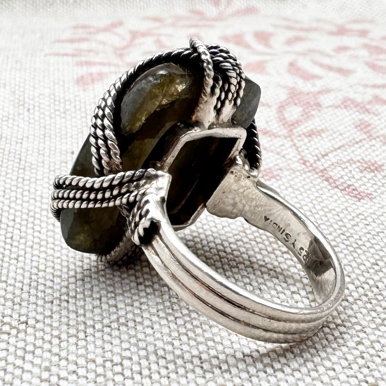 Iridescent labradorite ring, size O/7