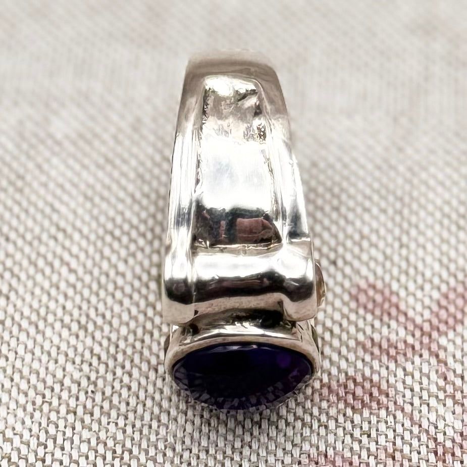 Chunky multi-stone ring, size O/7
