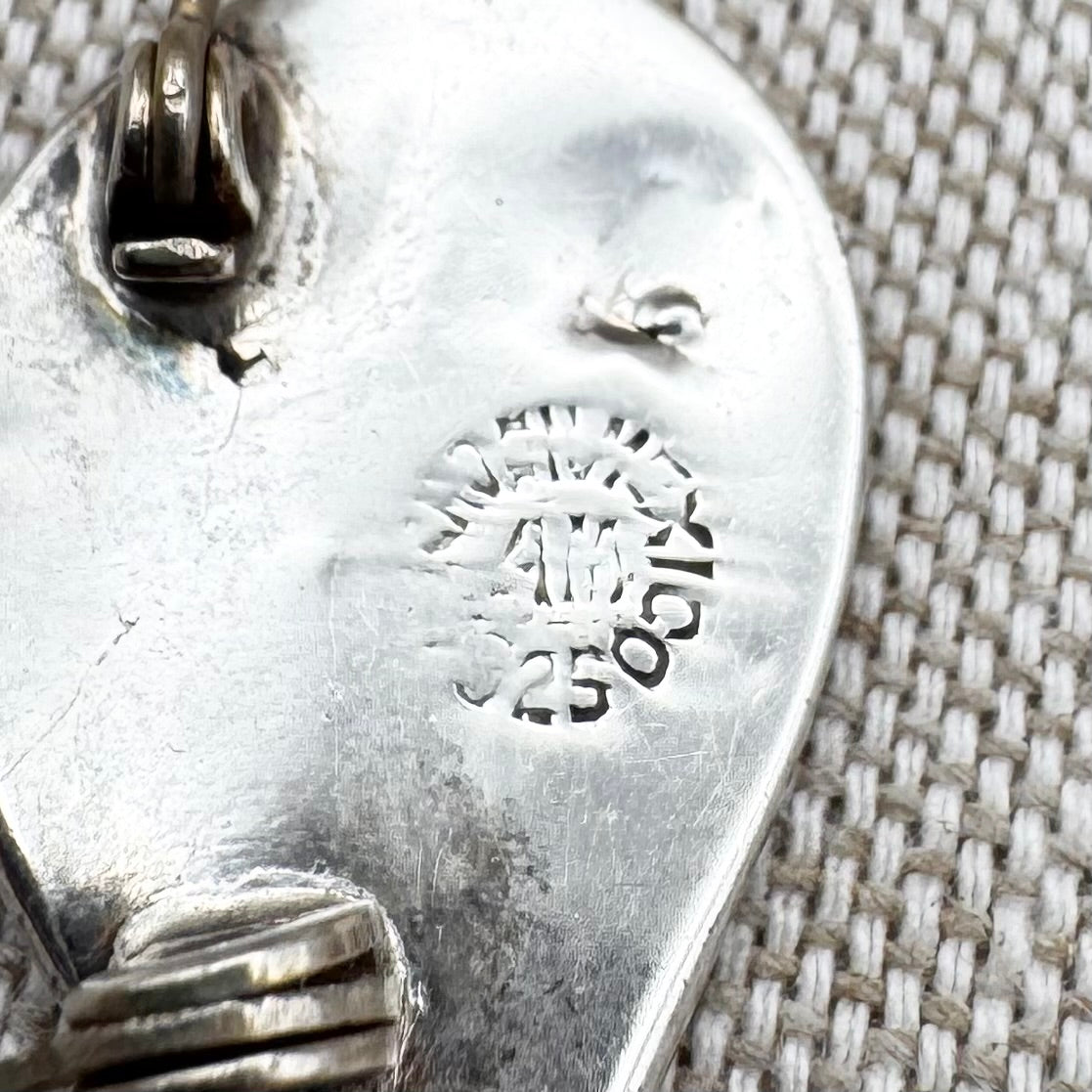 Mexican sterling silver abalone leaf brooch or pendant