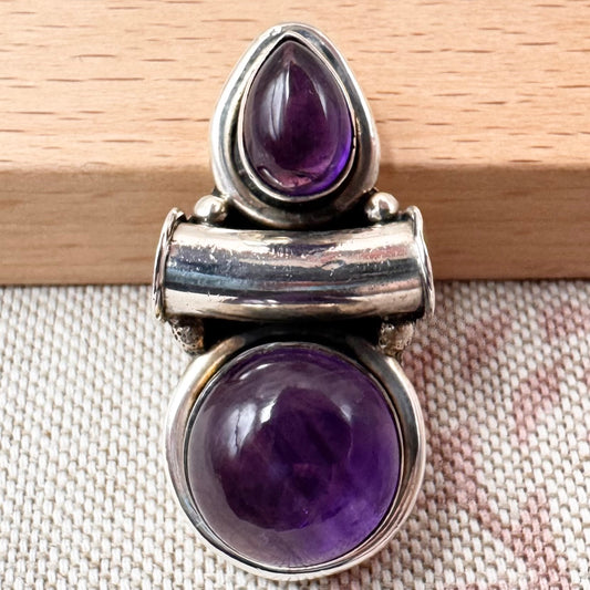 Amethyst double cabochon pendant