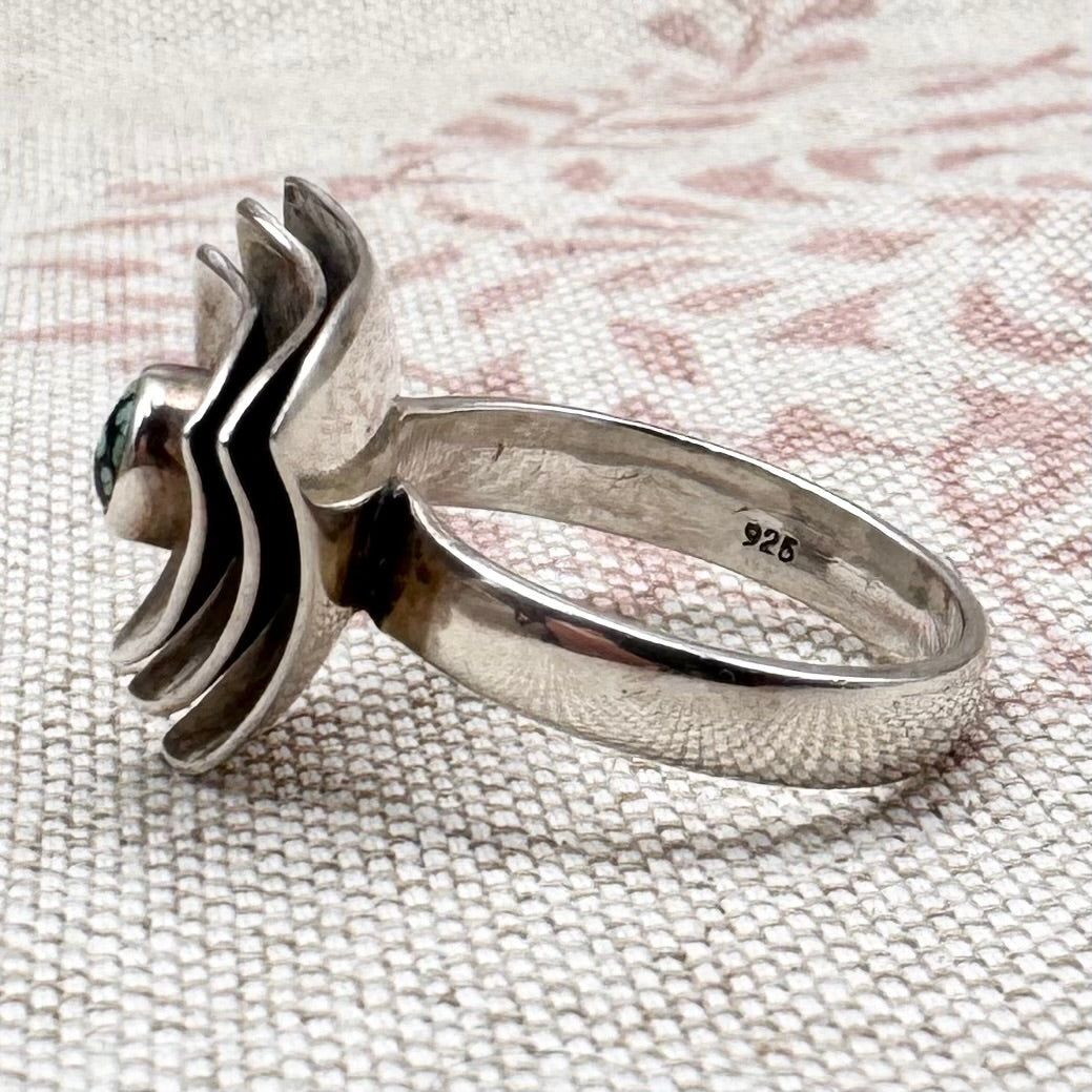 Vintage silver turquoise ring, size N/6.5