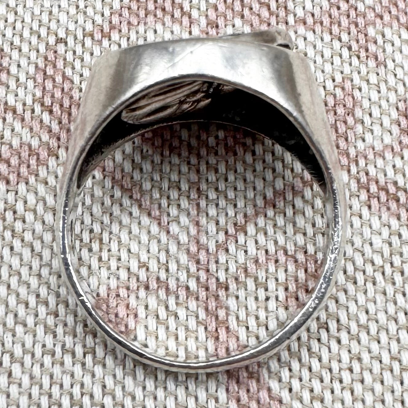 Silver spinning moon and star ring, Size P.5/8