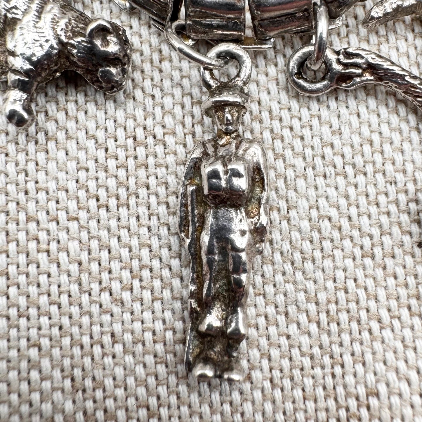 Vintage silver charm bracelet