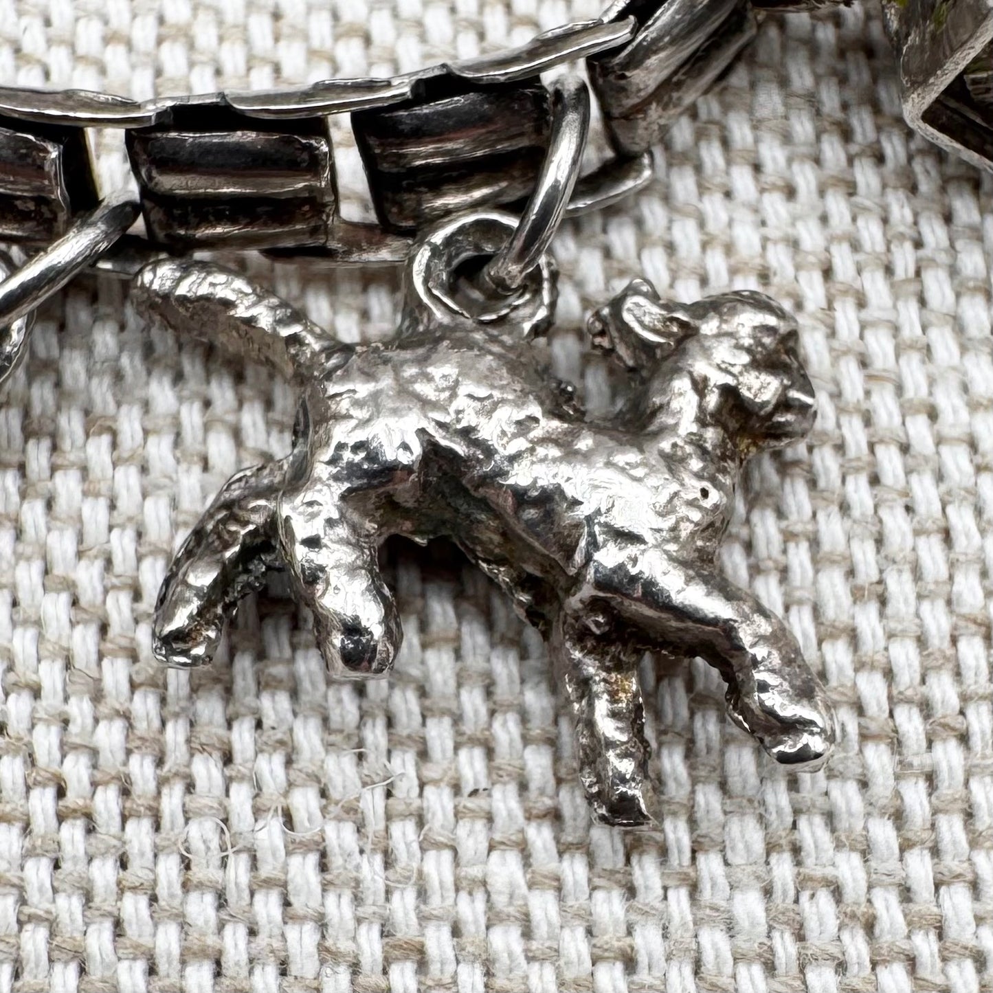 Vintage silver charm bracelet