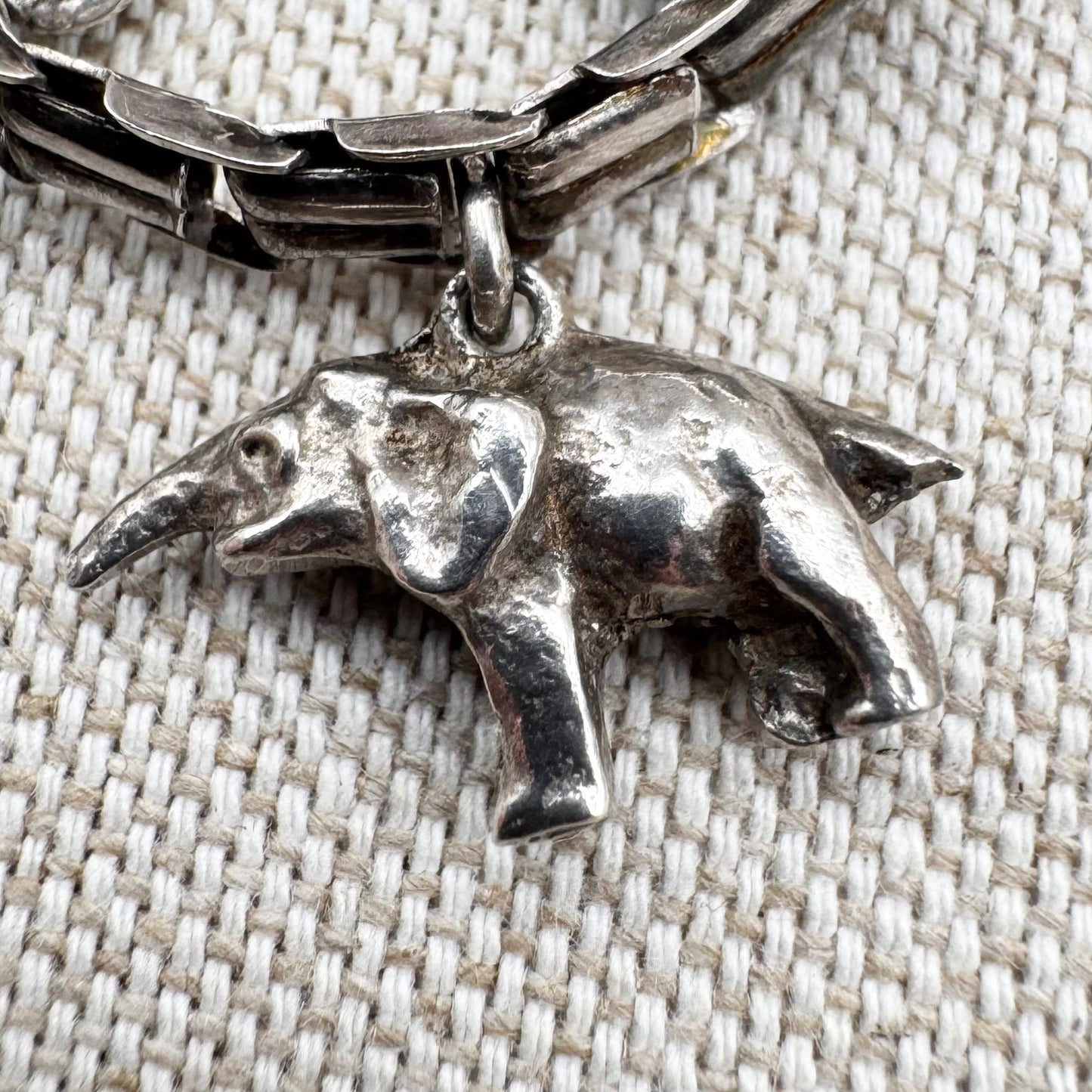Vintage silver charm bracelet