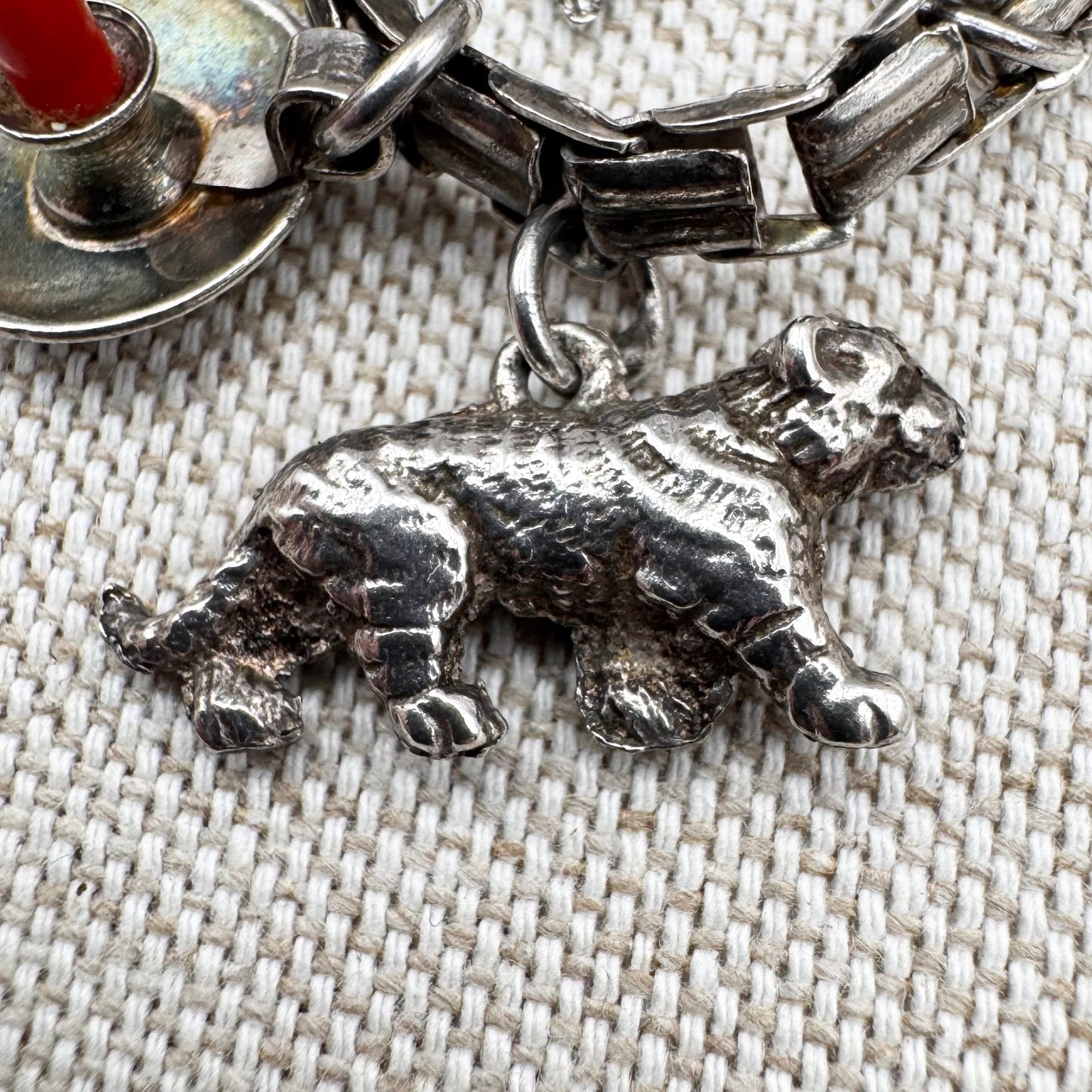 Vintage silver charm bracelet