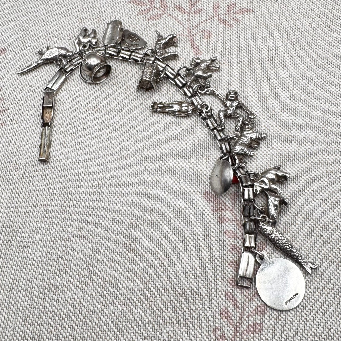 Vintage silver charm bracelet