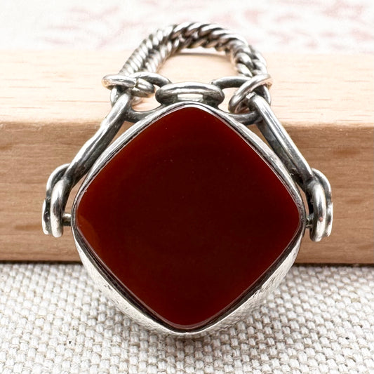 Victorian silver spinning fob pendant, hallmarked Chester 1895