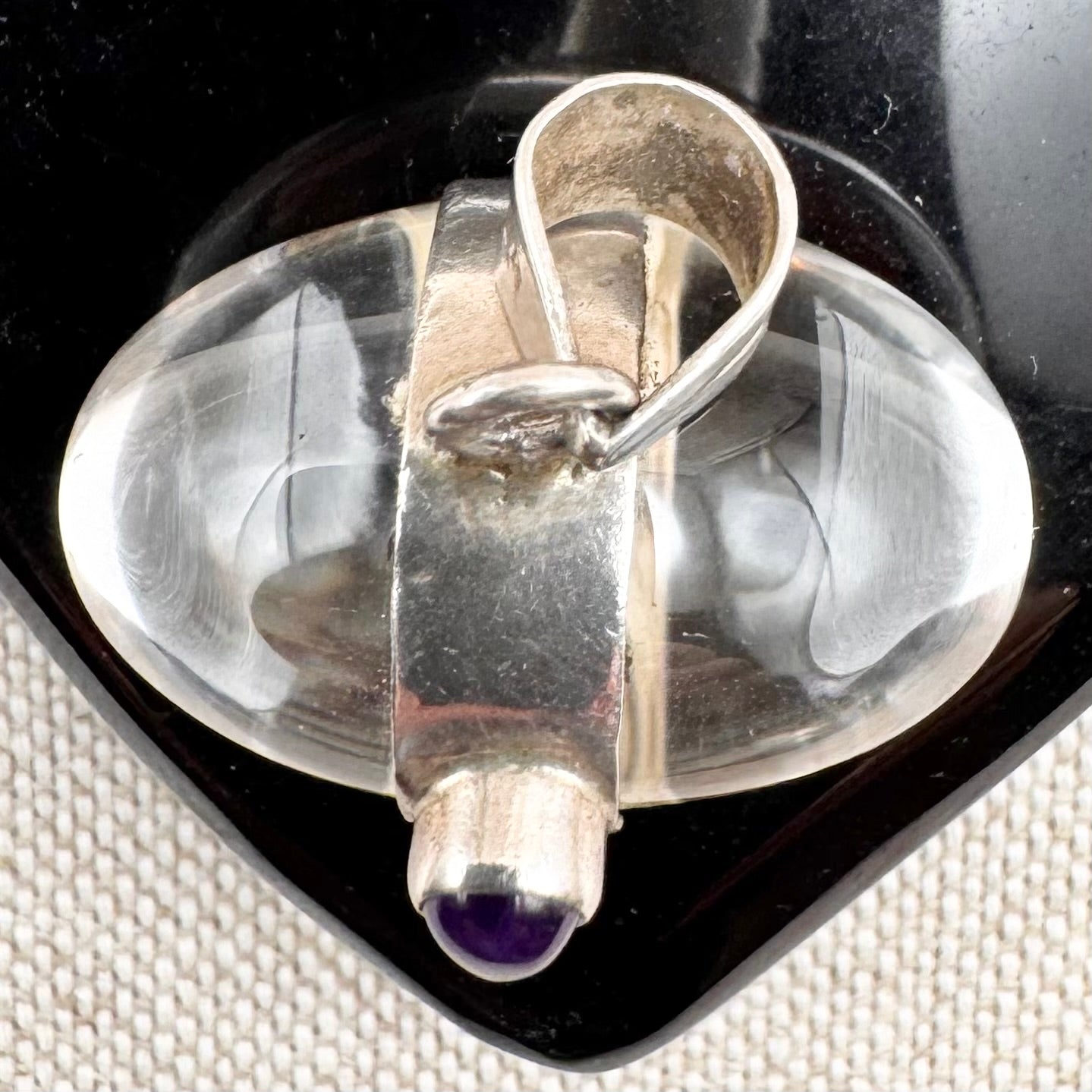 Quartz and amethyst pendant
