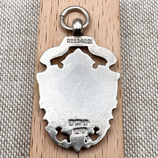 Antique silver fob medal, hallmarked Birmingham 1900