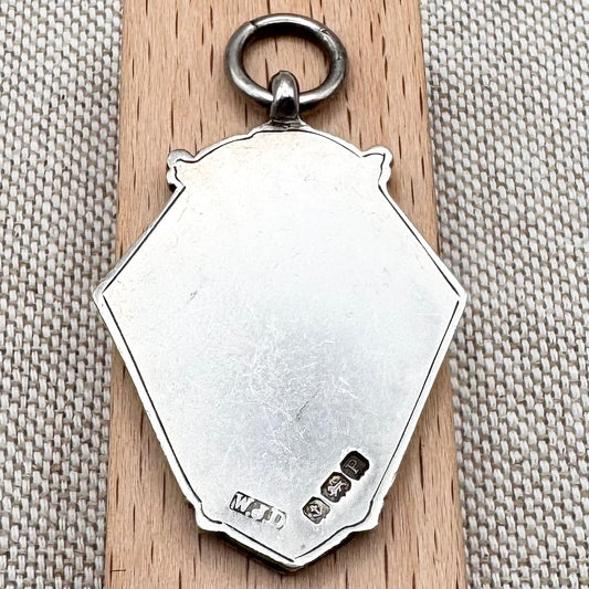 Vintage silver and gilt fob medal, hallmarked Birmingham 1939