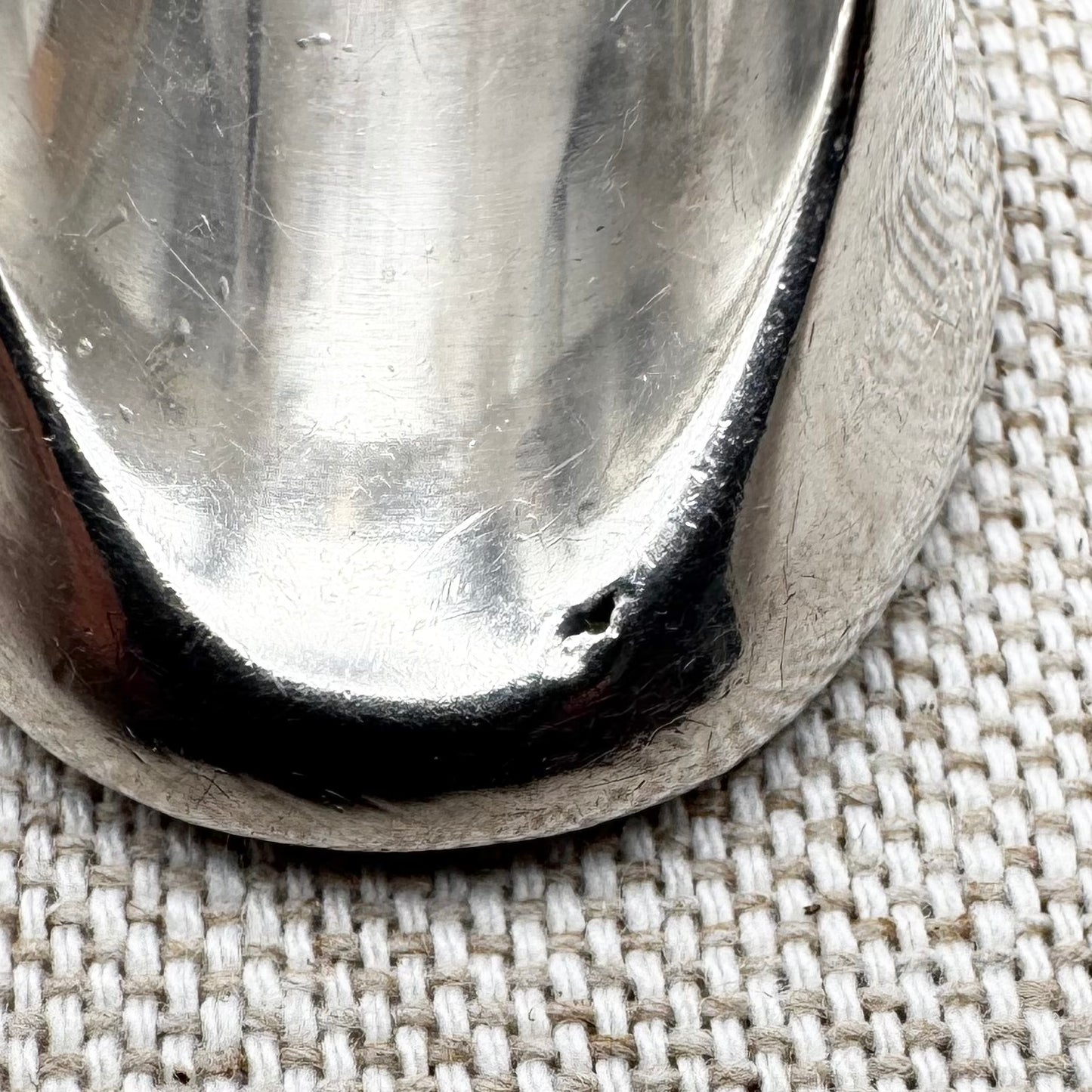 Vintage silver banded agate ring, size L (US 5.5)