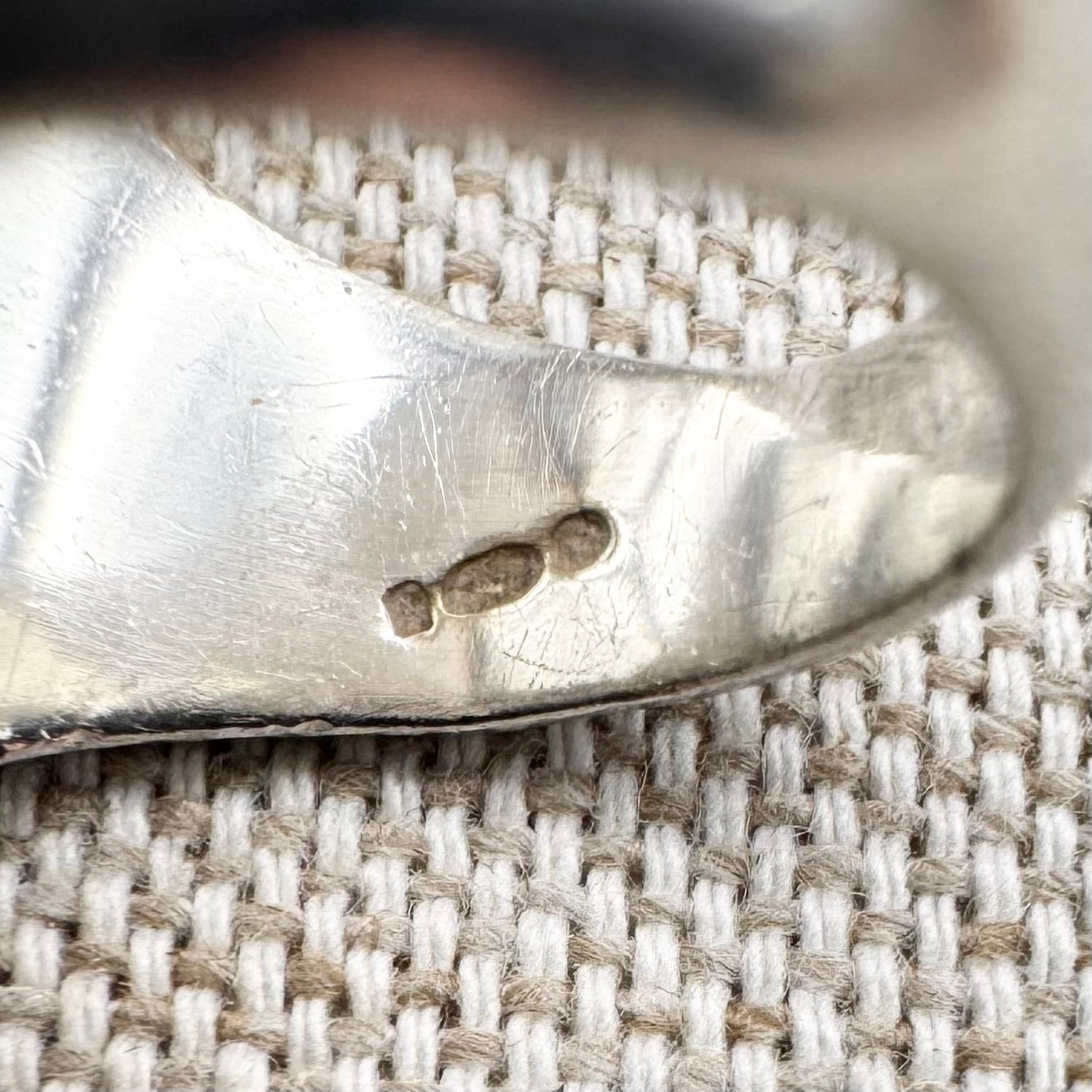 Vintage silver banded agate ring, size L (US 5.5)