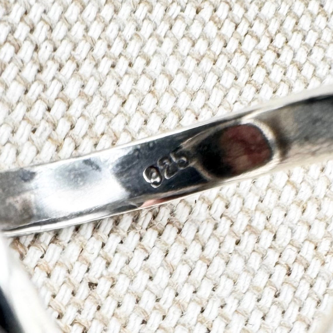 Silver rhodochrosite ring, Size N (US 6.5)