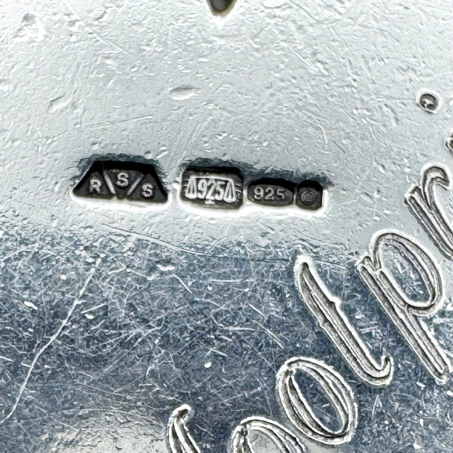 Silver 'Footprints' heart pendant