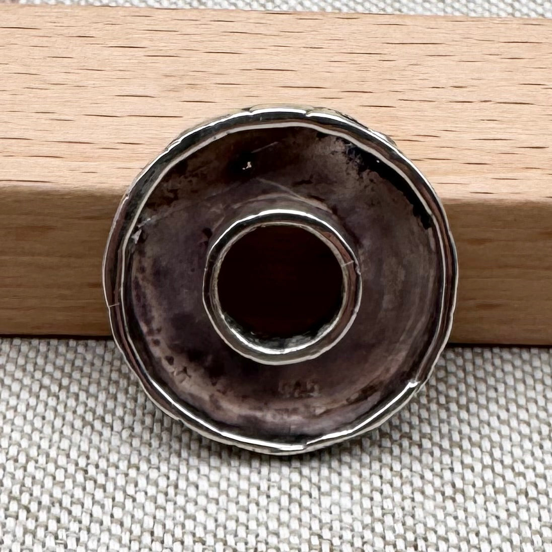 Textured silver pebble pendant