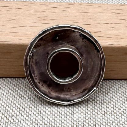 Textured silver pebble pendant