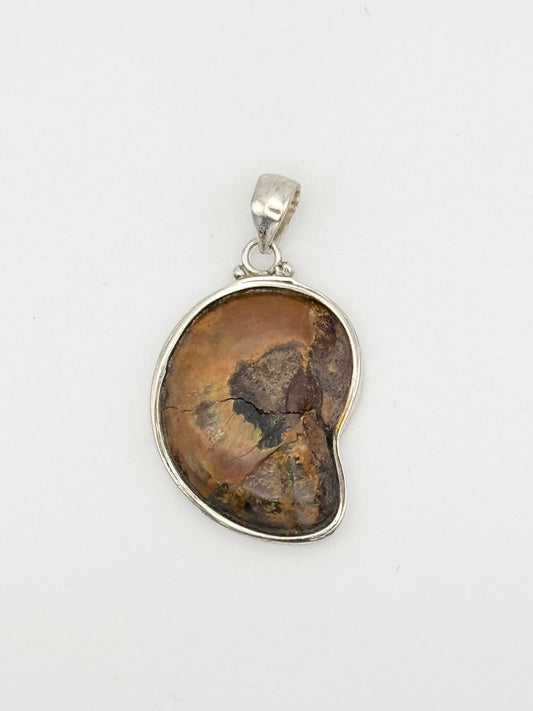 Ammonite fossil pendant