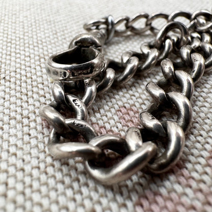 Antique Albert chain (Birmingham 1907) with WWII medallion (London 1929)
