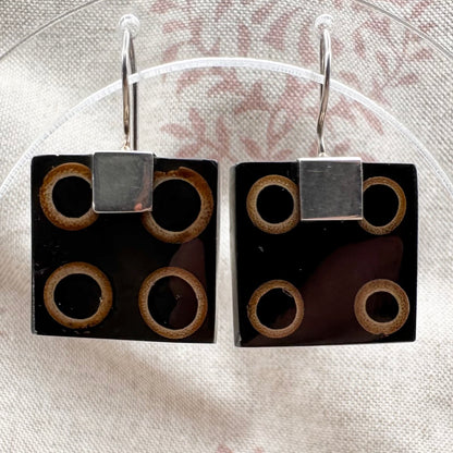 Funky square resin earrings