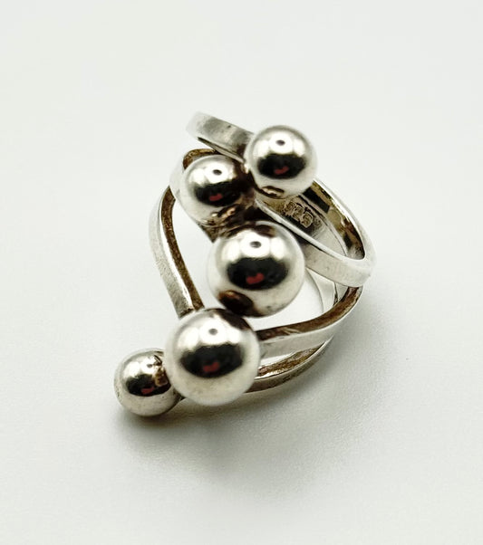 Bold sculptural statement ring – London hallmarks, size L/5.5