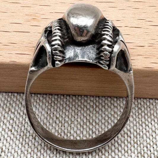 Silver skull ring, size Y.5/12
