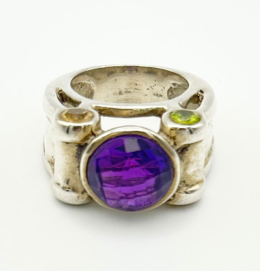 Chunky multi-stone ring, size O/7