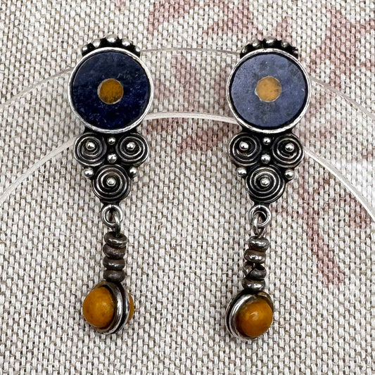 Sodalite and Jasper Drop Earrings