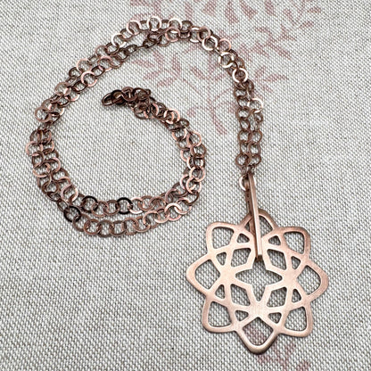 Azendi rose vermeil necklace with geometric pendant