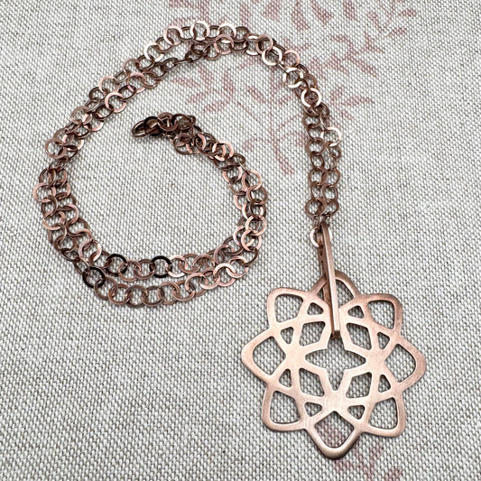 Azendi rose vermeil necklace with geometric pendant