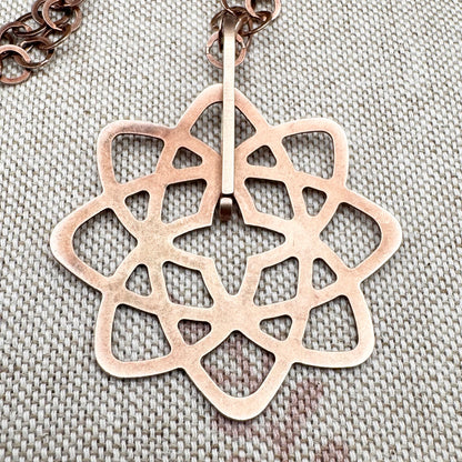 Azendi rose vermeil necklace with geometric pendant
