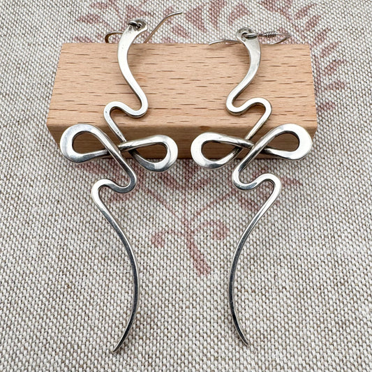 Twisted snake drop earrings