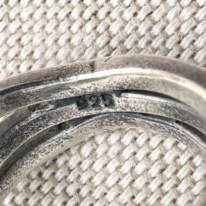Vintage swirl ring with ball detailing, size I/4
