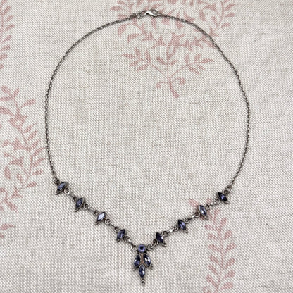 Marquise-cut iolite necklace